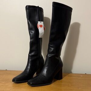 Cider Black Heeled Knee-High Boots NWT 39